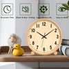 Maxspace Wooden Table Clock,8in Silent Non-Ticking Desk Clock,Battery Operated Desktop