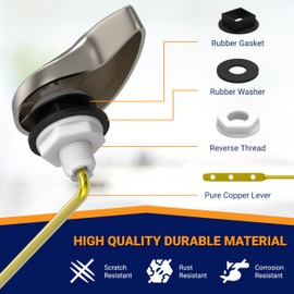 Universal Toilet Handle Lever Replacement - Toilet Flusher Replacement, Front Mount Toilet Tank Lever Fits Most Toilet Tanks - Efficient and Easy to Install Toilet Handle Replacement
