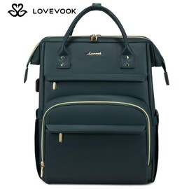 LOVEVOOK Outdoorfun Laptop Backpack with USB Port for Women - Spring Glow Up College, Business, Work, Teacher, Travel, School Backpack:_Brown_17.3" - 17.5"L x 12.5"H x 8"W