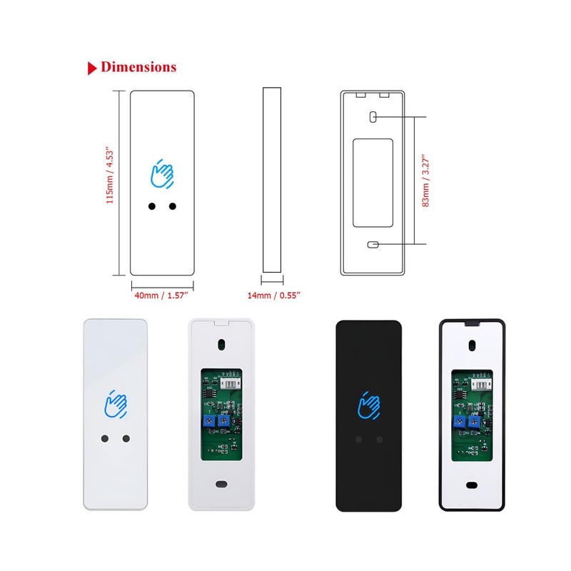 Waterproof Infrared Sensor Exit Button DC 12V 24V Wall Surface