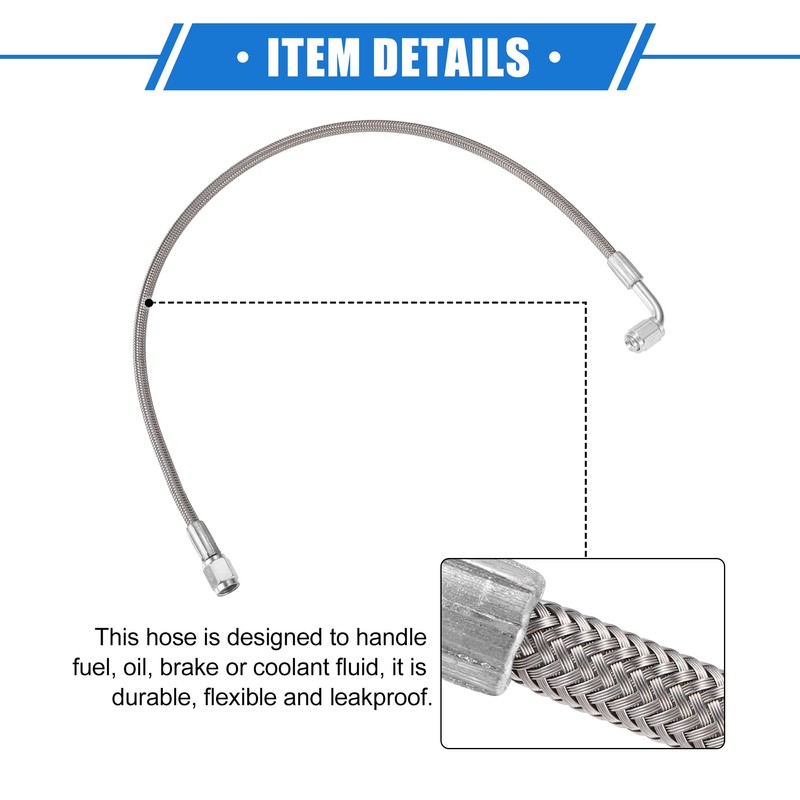 X AUTOHAUX AN3 Car Turbo Oil Feed Line 90° to