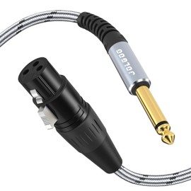 JOLGOO XLR Female to 1/4" 6.35mm Mono TS Cable, Unbalanced XLR Female to 1/4" TS Plug Microphone Cable, 10 Feet/3 M
