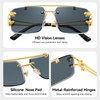 Kepoita Rimless Sunglasses for Men Square Fashion Shades Tinted Lens