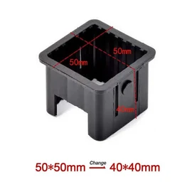 2 Pack Square Tube Inserts Sleeve Converter Edge Length 50mm to 40mm PE Inner Adapter for Glide Tubes Sliding Height Fitness Equipment Training Exercise Machine