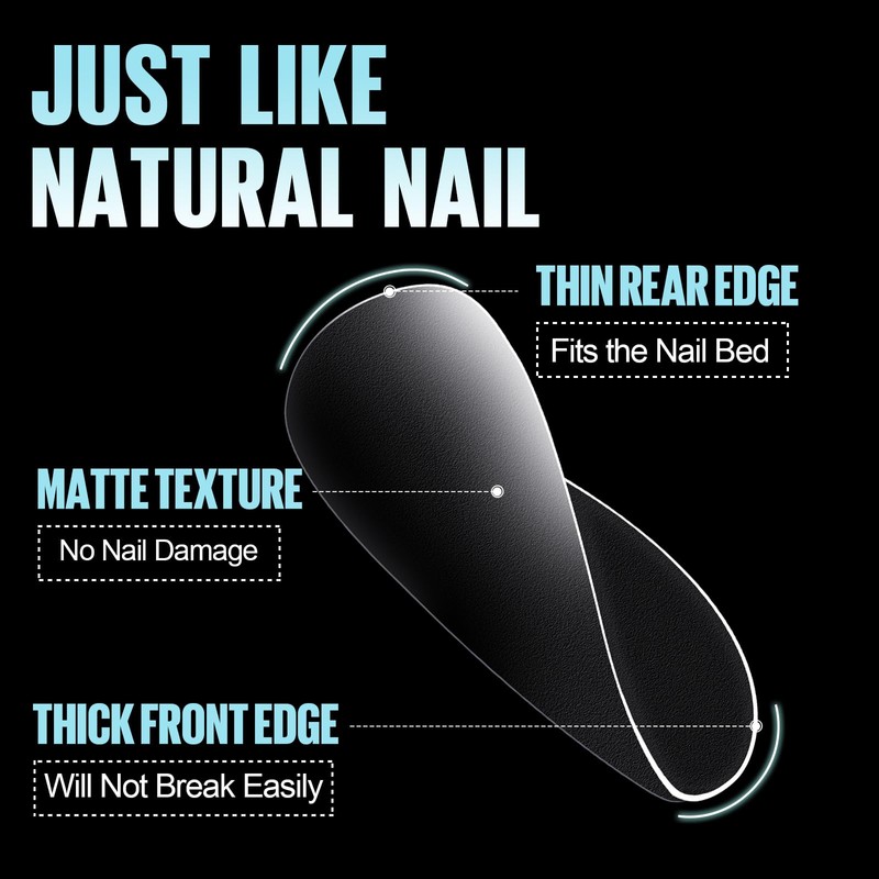 TOMICCA Coffin Nail Tips, Pack of 360 False Nail Tips,