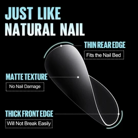 TOMICCA Coffin Nail Tips, Pack of 360 False Nail Tips, Medium Coffin Nail Tips for Nail Extension and Nail Art, DIY Nail Studio at Home, 15 Sizes, Artificial Gel Nail Tips
