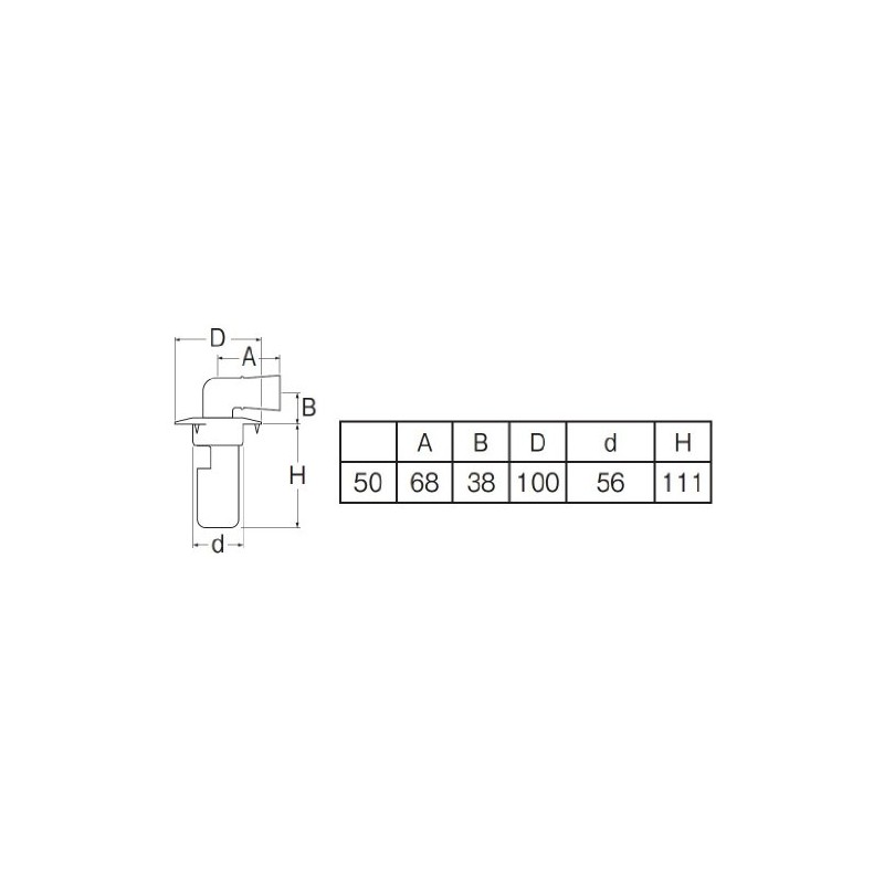 SANEI Washing Machine Drain Trap for VU Pipe Nominal 50