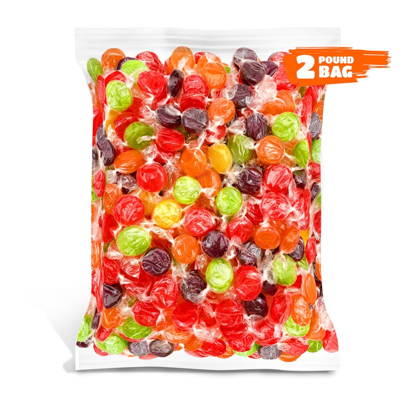 Fruit Discs Hard Candy, Assorted Flavors, 2-Pound Bulk Pack (About