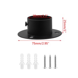 Wealrit 4 Pcs Round Post Bases Stainless Steel Flange Anchor Bases Heavy Duty Post Brackets for Fence Deck Railing Support(1.5", Black)