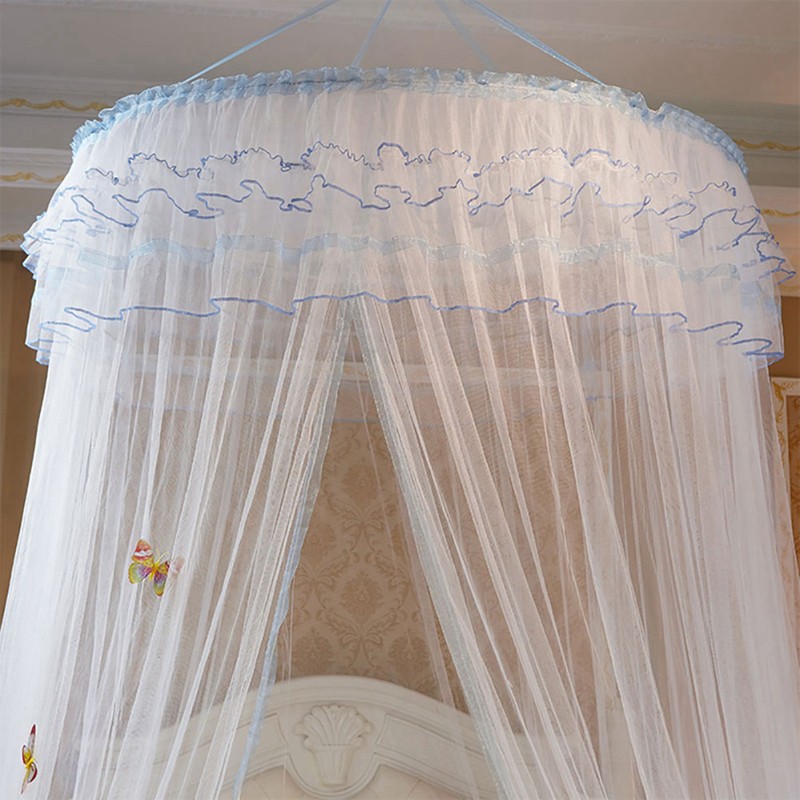 Breathable Round Canopy Lace Princess Style Mosquito Net Bed Curtain