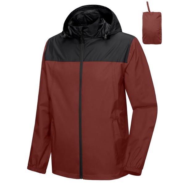 Little Donkey Andy Mens Packable Waterproof Ultralight Rain Jacket Lightweight