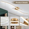 HLILCEH 28W Gold Linear Ceiling Light Gold Modern LED Ceiling