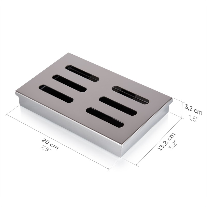 Blumtal smoker, smoker box made of stainless steel, gas barbecue