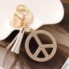 YONGYAN Crystal Peace Sign Keychain Purse Handbag Pendant Rhinestone Car