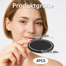 Auto Deko, Auto Zubehör Innenraum Frauen, 4 Stück Schwarze Untersetzer, 7 cm Durchmesser, Ideal Als Praktische Auto Deko Innenraum Und Car Essentials
