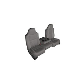 Durafit Seat Covers, F213-C8, Made to fit 1993-1998 Truck F150-F550 Regular, XCab and Crew Cab High Back 40/20/40 Split Seat with Molded Headrests and Opening Center Cons. Made in Gray Endura