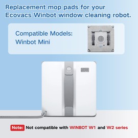 Pack of 8 Cleaning Pads for Ecovacs Winbot Mini Window Cleaning Robots, Wipes Robot Cleaning Cloth, Reusable and Washable Replacement Cloth