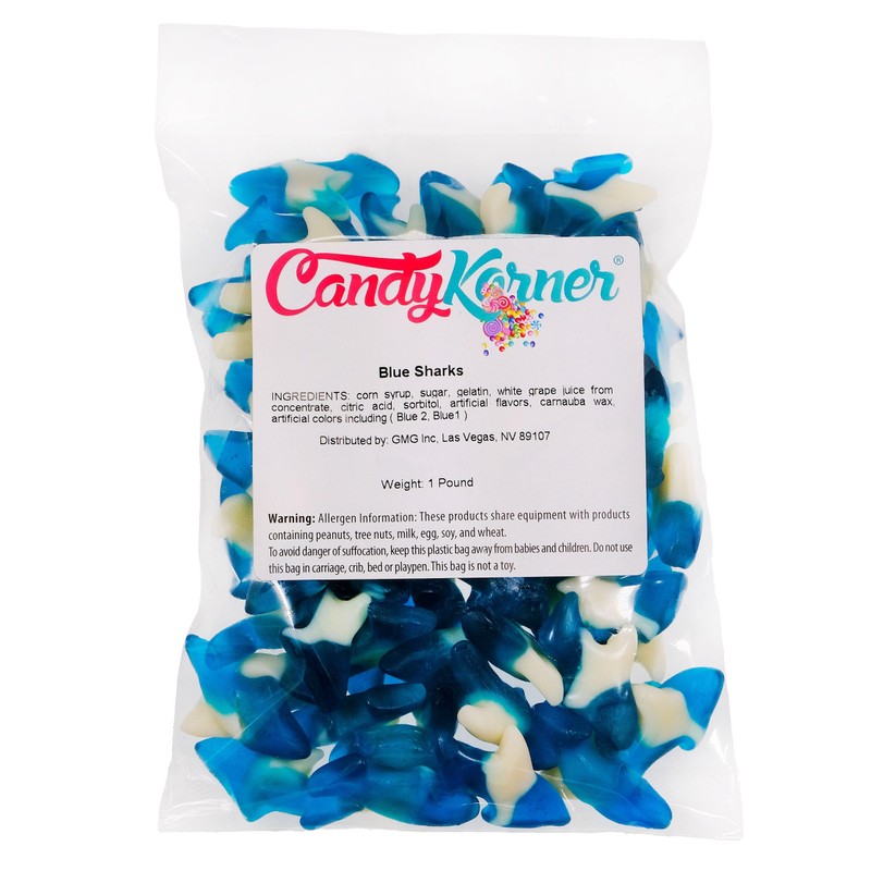 Blue Gummy Sharks - 1 Pound (16 Ounce) - By