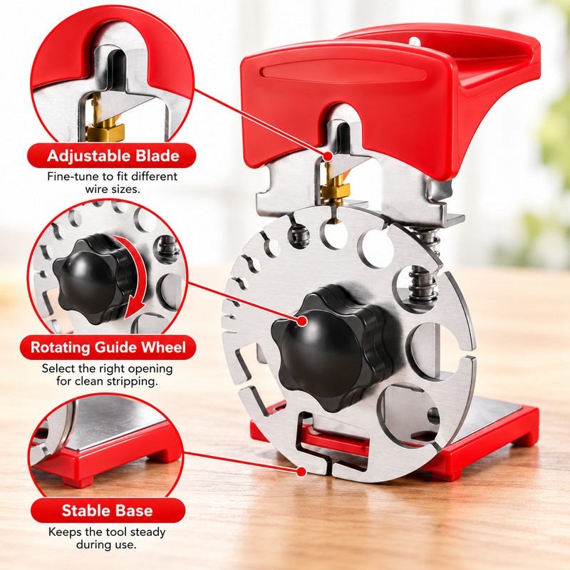 Portable Manual Wire Stripper for Cable Insulation Removal – Adjustable