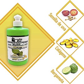 NCREDIBLE Crema Para Peinar, Activador de Rizos Curly Hair con Aceite de Bergamota y Colágeno, Nutre, da Brillo y Sedosidad a tu Cabello, Fortalece las Fibras Capilares, Anti Frizz, Estimula el Crecimiento de Cabello Sano y Fuerte 250ml.