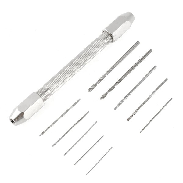 Double End Pin Vice Model Hand Drill Set with 10-Piece