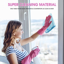 Window Cleaning Cloth - Microfiber Cleaning Cloth, Premium Polishing Rags, Lint Free, Streak Free (Grey, Purple and Blue)
