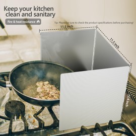 3 Sided Splatter Guard, Stainless Steel Oil Splash Guard Shield for Stove Top Foldable Grease Splash Screen (Small)