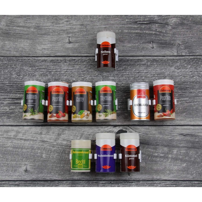 Spice rack without drilling clips, spice organiser for gluing, 6