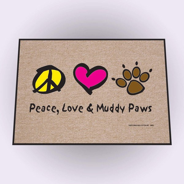 HIGH COTTON Peace Love Paws Indoor/Outdoor Doormat