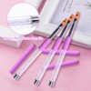 Qiyuda 3pcs Ombre Nail Brush Art, Gel Builder Brushes with