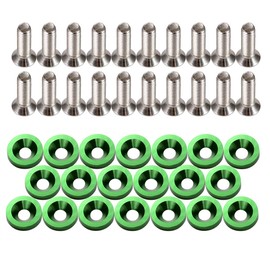License Plate Ring, Green, Exterior Bolts, License Plate Screws, Fender, License Plate Screw Decoration, Anti-theft Screws, Stainless Bolts (Green)
