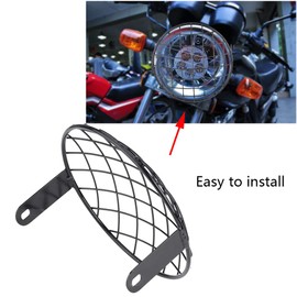 Acouto - Protector universal para faros de motocicleta de 7 pulgadas (rejilla lateral), color negro Adecuado para luz del faro 1 7 cm