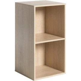 2-Cube Wooden Storage Organizer with Closed Back Panel Bookshelf Display Shelf for Home and Office Closets or Bedroomssize: 2-Cube Cabinet, color: White Oak