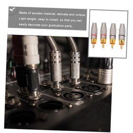 CIYODO 4pcs Male Plug Adapter Gold Plated Audio Video Line Jack Durable Speaker Connector for Signal Transmission Easy Installation for Systems