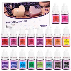 LUCPICT Soap Paint Set 18 Colours, Skin-Safe Soap Colours for Soap Making, Liquid Soap Paint for DIY Bath Bombs, Handmade Soaps, Slime, Clay, Crafts