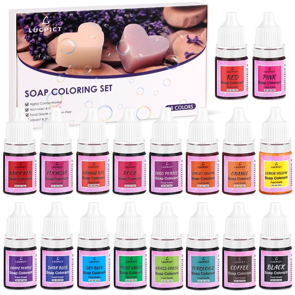 LUCPICT Soap Paint Set 18 Colours, Skin-Safe Soap Colours for