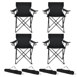 HaSteeL Camping Chairs 4 Pack, Oversized Folding Chair with Cup Holders for Adults, Portable Chair & Carry Bag for Outdoor Backyard, Beach, Lawn, Patio, Picnic, Fishing, Oxford Fabric & Heavy Duty