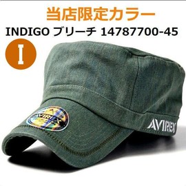 AVIREX 7992540 18490000 Genuine Work Cap, Hat, Men's, Large Size, Big, Big Hat, American Casual, 100% Cotton, 100% Cotton, I: INDIGO_Bleach, 62.0 to 64.0 cm