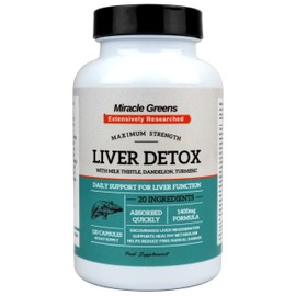 Liver Detox and Repair - High Strength with 20 Effective Ingredients | Boosted with Dandelion, Turmeric, Amino Acids, Vitamins and More | 120 Capsules - 60 Day Supply