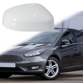 White Right Side Mirror Passenger Side Mirror Car Side Door Mirror Cover Rear View Mirror Cap for Ford Focus 2014 2015 2016 2017 2018.