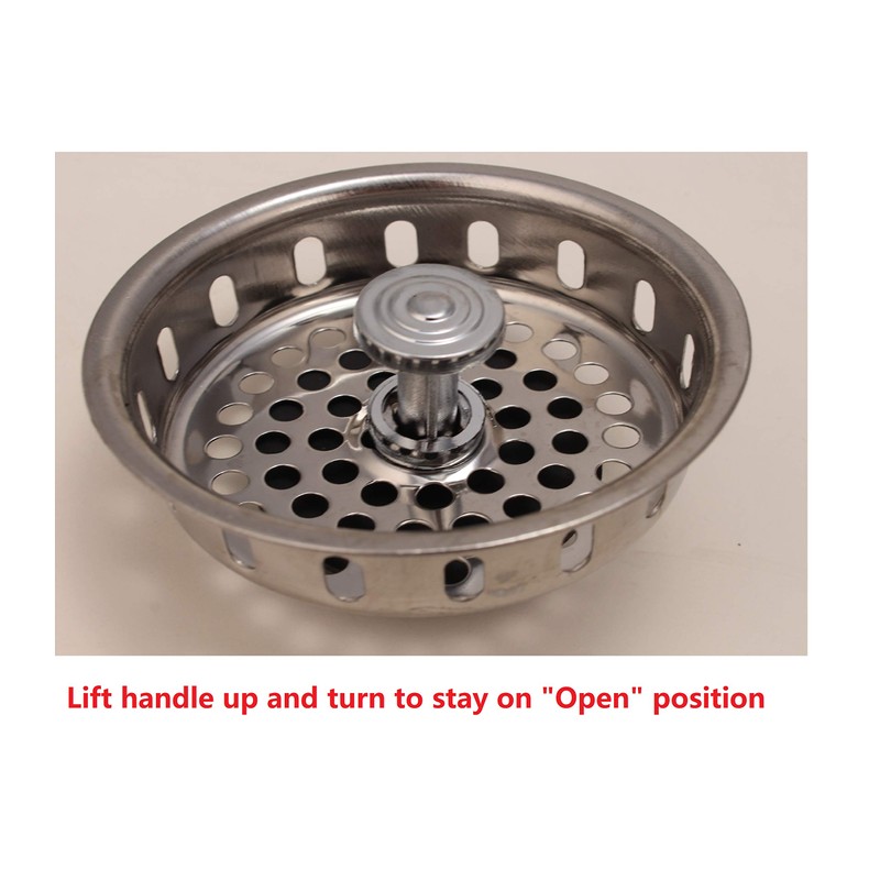 Replacement Basket Strainer for Kitchen Sink Strainers, Stainless Steel, Rubber