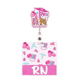 CNA Badge Reel Retractable Badge Clip,CNA Badge Holder with Swivel Clip,RN CNA Badge Buddy Accessories for Work,Certified Nursing Assistant Badge Reels and Hospital Medical Badge Buddy,CNA Gifts (RN)