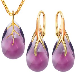 MŚ 1997 MENNICA ŚWIDNICKA Earrings 925 Silver with Necklace Women's Set – Gold-Plated 24 K – High-Quality Zircons – Jewellery Chain Women's Earrings Set with Necklace Ideal Gift Idea, Sterling Silver,