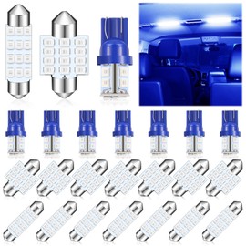 Tallew 24 Pieces Dome Light LED Car Bulb Kit Set T10 31 mm 42 mm LED Festoon Bulbs Interior Replacement for Car Map Door Courtesy(Blue)