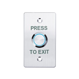 Push to Exit Button，12V DC Push to Exit Switch with LED Light, IP67 Waterproof,NC/NO/COM Outputs, Surface Mount Request-to-Exit Device for Access Control Systems (86X50-B)
