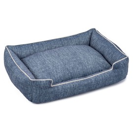 Jax & Bones Dog Bed Lounge - Machine Washable Bed for Dogs - Extra Heavy Duty Bolstered Sides - Medium Grey Dog Mat Beds | 32 x 27 Inches