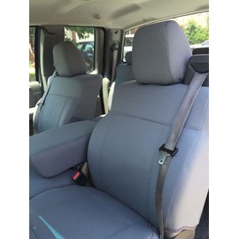 Durafit Seat Covers Made to fit 2004-2008 F150 XL or Standard Cab Front 40/20/40 Split Bench with Integrated Seatbelts and Solid Center Armrest Seat Covers in Dark Gray Twill