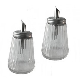 9 oz Glass Sugar Shaker Pourer Restaurant And Diner Style Bottle (Pack of 2)