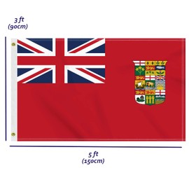 3×5 FT Former Canada Red Ensign Flag(1907-1921), Large 100D Old Canadian Banner,Distinctive Indoor Outdoor Decor For Patio Garden With Brass Gromment