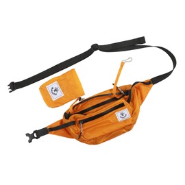 4Monster Travel Fanny Pack with 3-Zipper Pockets, Water Resistant, Ultralight, Portable, Foldable Waist Pack for Hiking, Camping, Cycling Orange